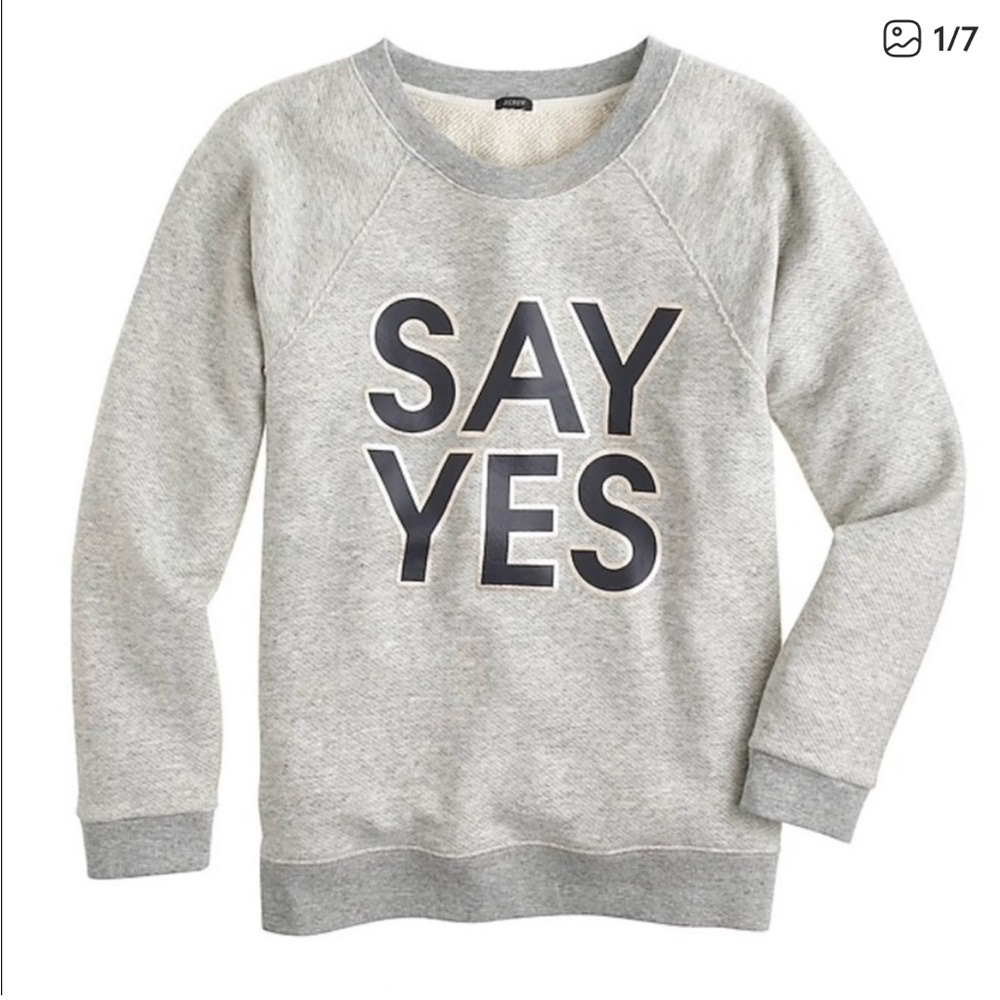 J. Crew Gray and Cream Sweatshirt
